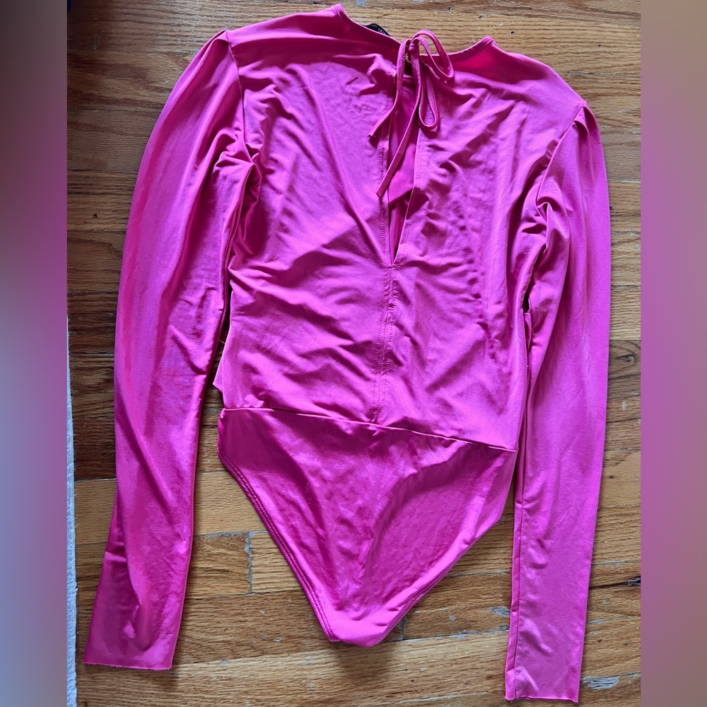 Zara trafaluc pink bodysuit.